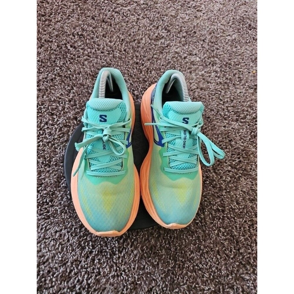 Salomon AERO GLIDE Low Women Size 7.5 Cockatoo Cantaloupe Green Sneakers Shoes